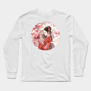 Traditional Japanese Woman With A Wagasa Long Sleeve T-Shirt